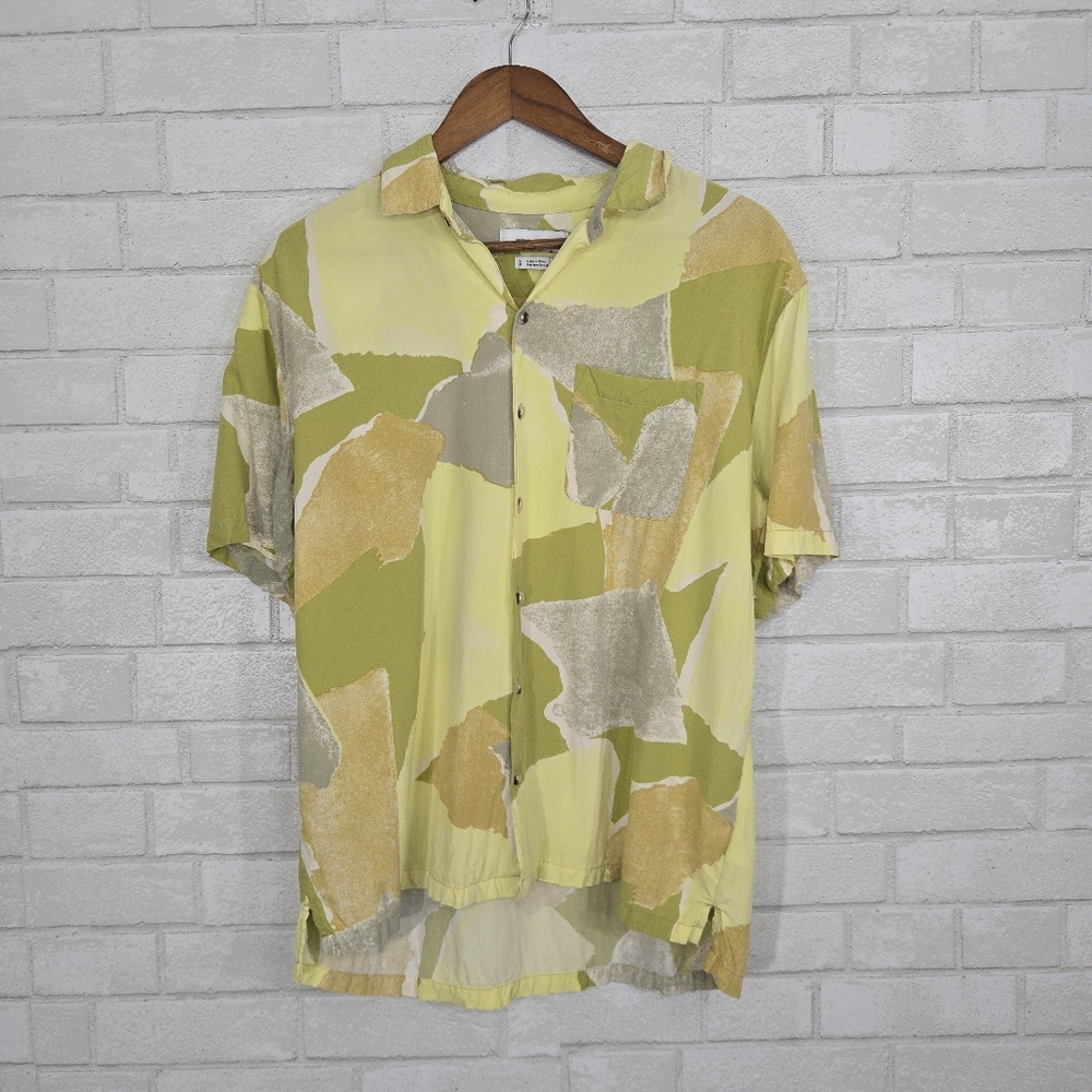 Urban Outfitters Torn Geo Rayon button down